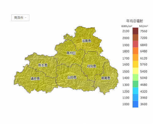 陕西所属各市太阳能资源分布地图集锦