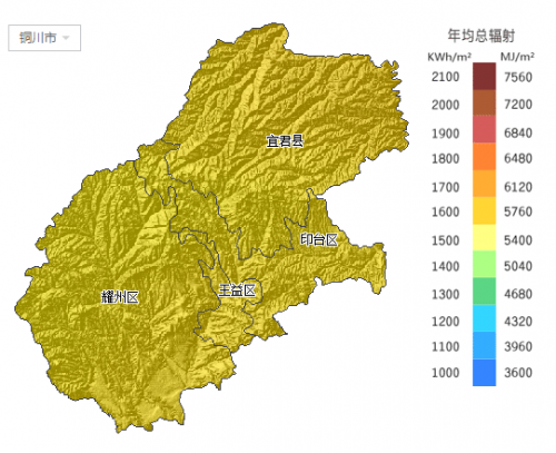 陕西所属各市太阳能资源分布地图集锦