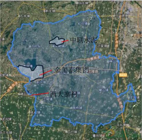 兰陵县分散式风电场规划场址分布图