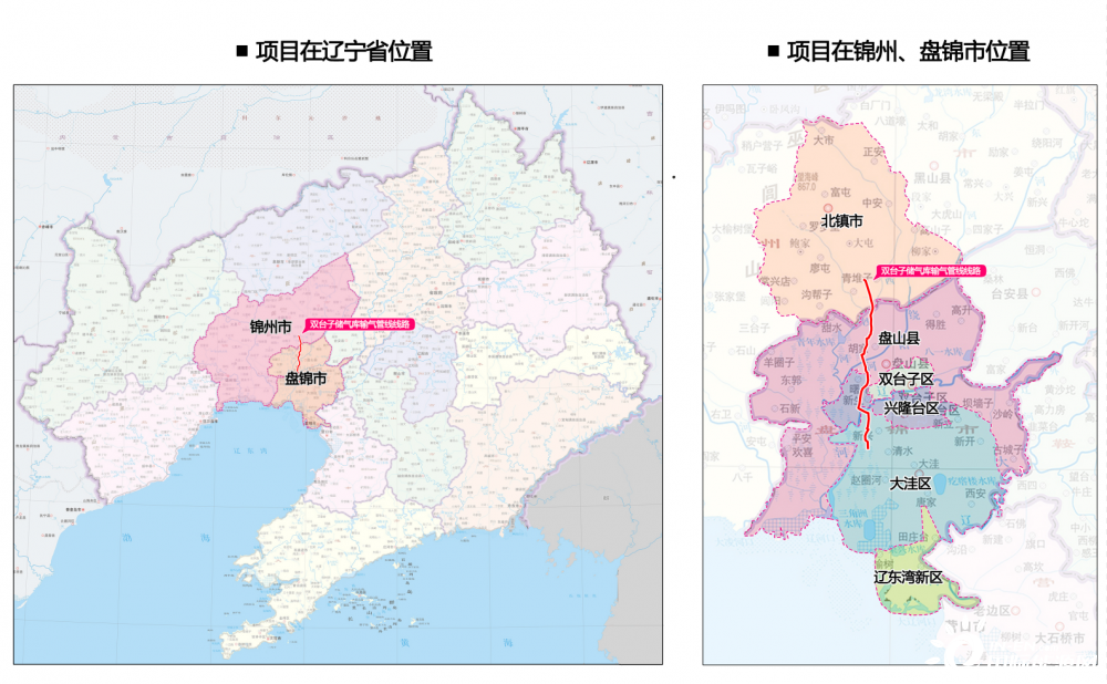 辽宁省盘锦市双台子储气库双向输气管道工程规划选址公示盘锦市段