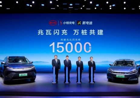比亚迪&小桔充电&新电途：共建15000座兆瓦闪充