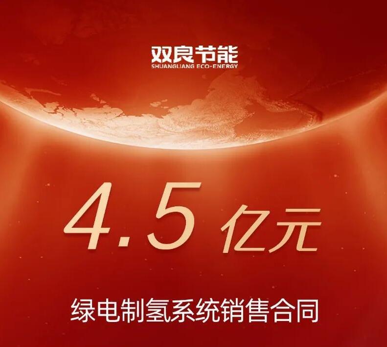 双良节能签订4.5亿元绿电制氢系统销售合同