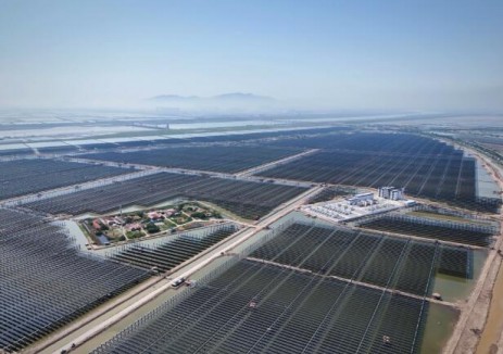 中国能建江苏院EPC总承包的三峡青口盐场一期339.2兆瓦渔光互补“光伏复合”项目并网