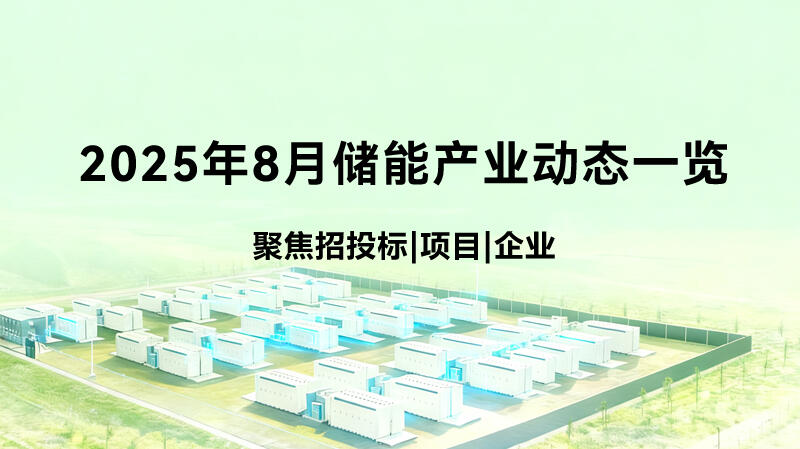 2025年8月储能产业动态一览