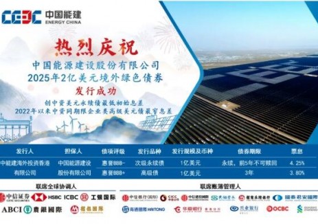 中國能建首次發行2億美元境外綠債