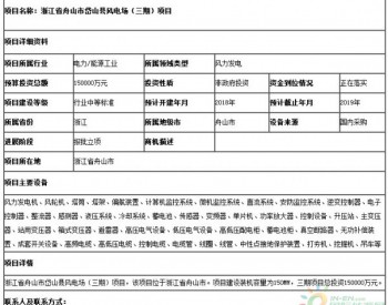 招标 | 浙江省<em>舟山市</em>岱山县风电场（三期）项目