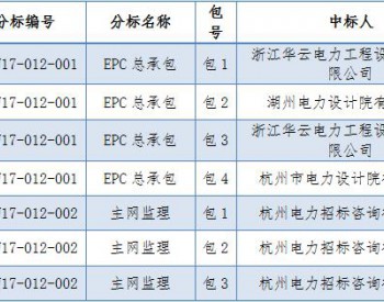 中标｜国网（浙江）2017年光伏项目配套工程<em>服务类招标</em>中标名单
