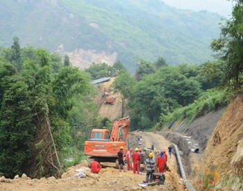 重慶梁平左柏水庫復建公路貫通 燃氣管道正加緊施工
