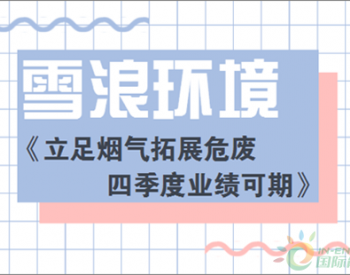 立足烟气拓展危废 <em>雪浪环境</em>四季度业绩可期  　