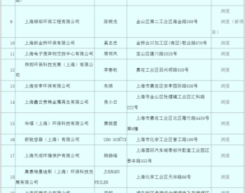 上海：危险废物<em>经营许可证</em>名单