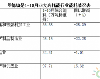 2017年1-10月江西景德镇市规模以上工业能源消费<em>简析</em>