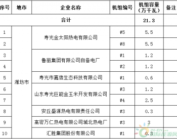 山东省2017年电力行业<em>淘汰落后产能</em>企业名单（第三批）：淘汰21.3万千瓦