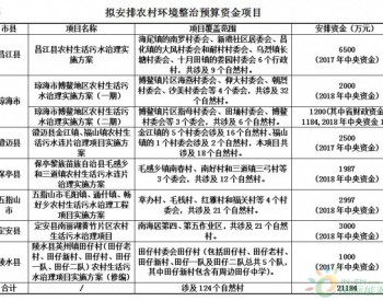 海南：关于安排<em>农村环境整治</em>预算资金项目的公示