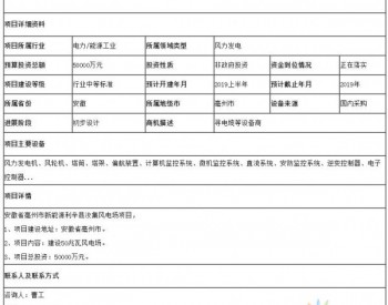 招标 | 安徽省亳州市新能源利辛县汝集风电场项目