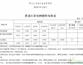 黑龙江再降电价：一般工商业及其他用电<em>销售电价</em>降低2.12分/千瓦时