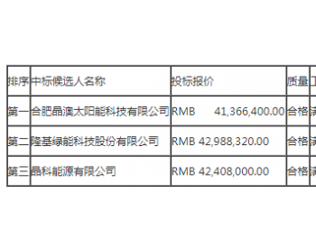 中标 | 青海德令哈领跑者项目光伏组件采购（第<em>三标</em>段）中标公示