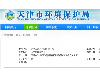 关于印发《天津市“十三五”挥发性<em>有机物污染防治</em>工作实施方案》的函