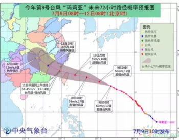 台风预警  超强台风“玛利亚”即将来袭，请闽浙沿海各风电场做好防御避险工作！