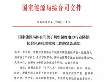 国家能源局：做好电力行业防汛<em>防台风</em>和抢险救灾的工作