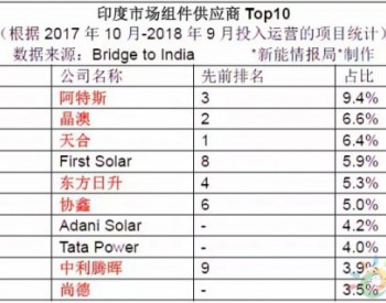 印度年度光伏Top10!组件、逆变器、<em>EPC排名</em>出炉