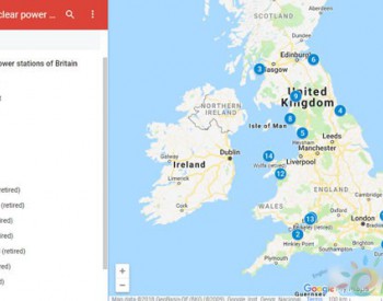 英国15座核电机组的分布<em>地图</em>