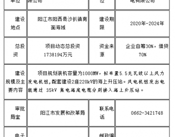 <em>三峡</em>阳江青洲七海上风电场项目核准前公示
