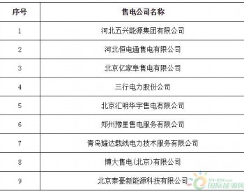 宁夏公示北京推送的<em>9家售电公司</em> 另有2家售电公司申请业务范围变更