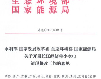 四部委：关于开展<em>长江经济</em>带小水电清理整改工作的意见