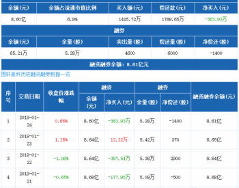 国轩高科：融资净偿还363.93万元，融资余额8.6亿元