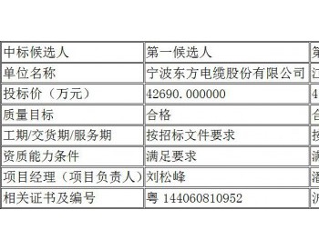 中标 | 广东阳江沙扒海上风电项目220kV、35KV海缆及<em>附件采购</em>及敷设中标候选人公示