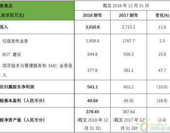 锦江环境：2018年全年各业务版块蓬勃发展，<em>年收</em>入增长11.6%