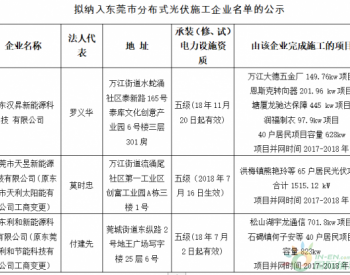 广东东莞市新增三家分布式光伏项目<em>施工企业</em>