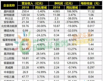 17家光伏企业2018年报出炉！6家企业净利润不足1个亿、<em>新特能源</em>净利润最高达11.08亿！