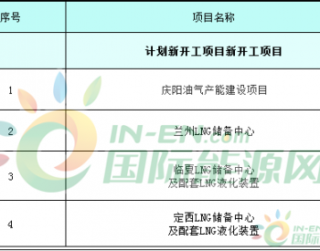 甘肅省公布2019年重大天然氣項目名單
