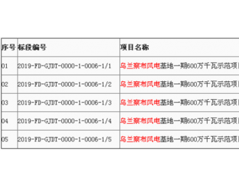 國家電投烏蘭察布600萬千瓦風電項目 五家國內整機商中標！