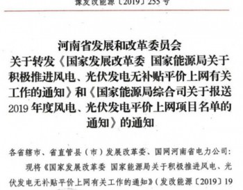 河南申报2019可开工光伏平价项目