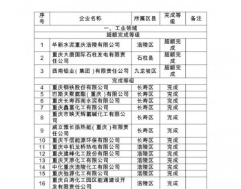 重庆市2018年度重点用能单位“双控”目标责任评价考核结果的通告出炉 快来看看有哪些企业
