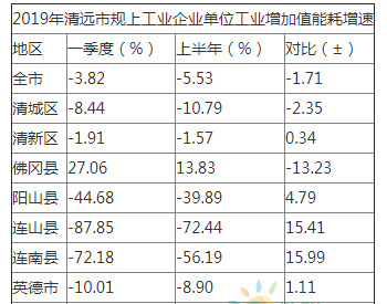 2019年上半年<em>广东清远</em>市能源消费情况分析