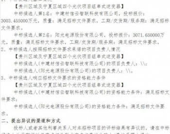 中标 | 贵州区域及宁夏区域四个<em>光伏项目光伏</em>组件、逆变器招标中标候选人公示