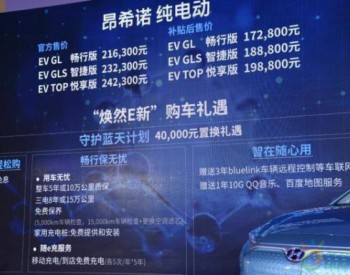 续航500公里售17.28万起，<em>北京现代</em>昂希诺纯电动正式上市