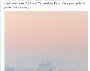 今晨悉尼空气质量位居全球最差之列，西北部<em>污染指数</em>高达2334！