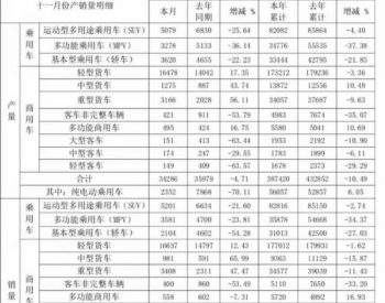 江淮汽车11月<em>纯电动乘用车</em>销量2636辆，同比下降66.45%