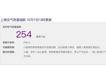 254！上海空气重度污染，预计明天<em>白天</em>转为优良