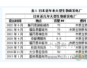 日本<em>生物质发电</em>概述及项目案例浅析