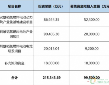 雄韬股份募资近10亿，用于<em>燃料电池电堆</em>、系统、产业园等项目