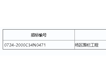 招标 | 广东粤电织篢农场（三期）<em>光伏复合项目</em>之场区围栏工程招标公告