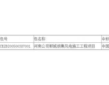 中标丨<em>河南公司</em>郸城胡集风电施工工程项目公开招标中标结果公告