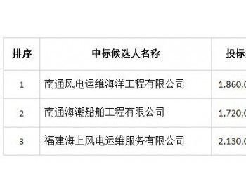 中标 | 中广核福建珍珠<em>湾海上风电场</em>2020-2021年度运维船租赁招标采购项目中标候选人公示