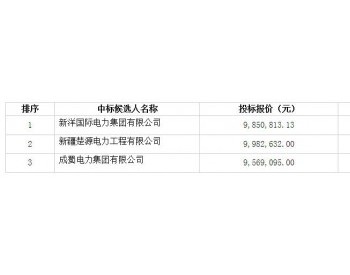 中标 | 中广核新疆木垒老君庙一期49.5MW风电项目110kV送出工程中标候选人公示