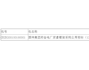 中标 | 国神集团陕西<em>府谷</em>电厂尿素框架采购公开招标（12月）中标结果公告